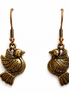 Antiqued Copper Bird Earrings