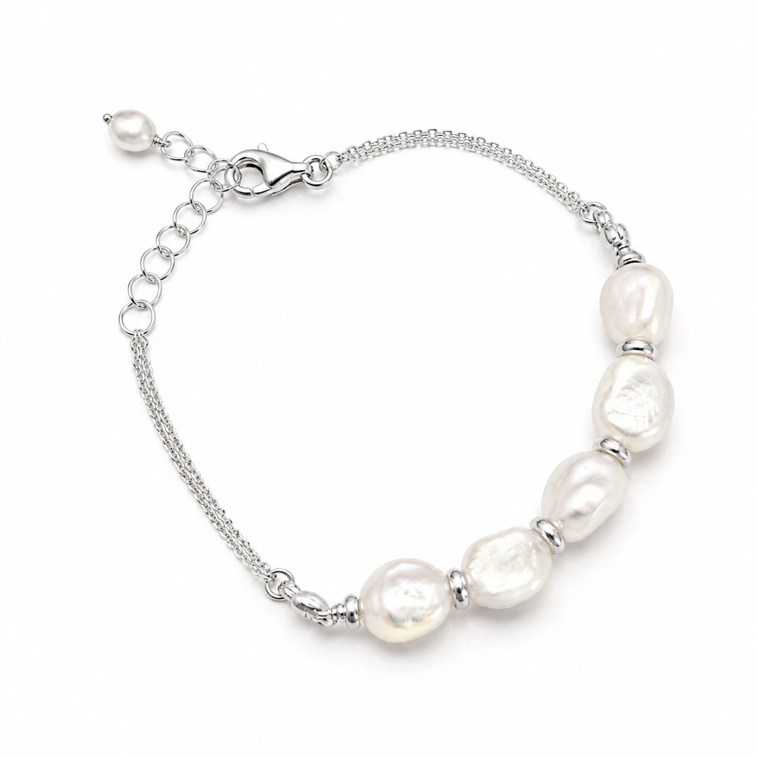Sterling Silver and Pearl Bracelet