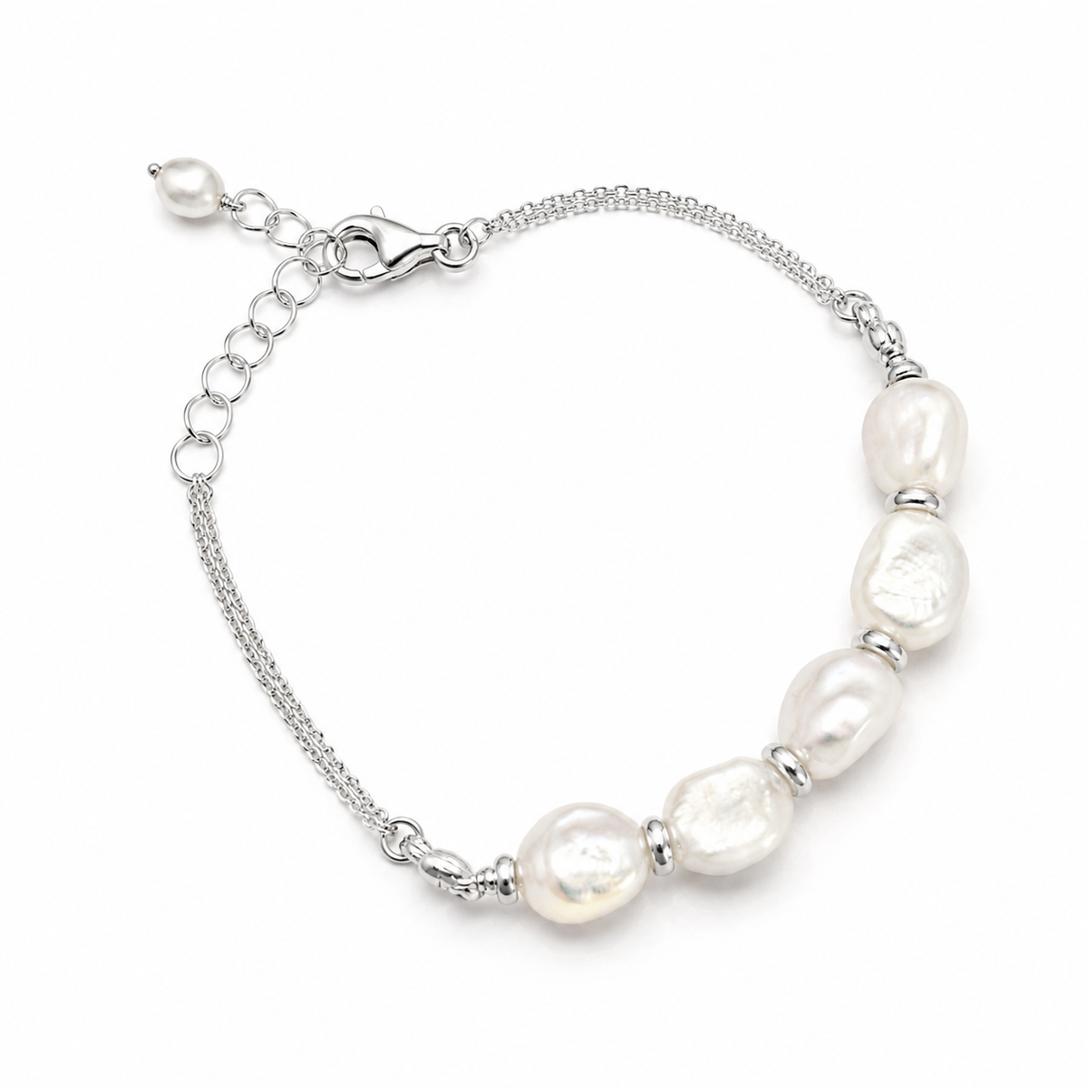 Sterling Silver and Pearl Bracelet