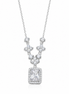 CZ and Sterling Princess Drop Necklace Adjustable 18 to 20 Inch
