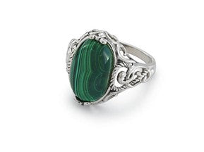 Malachite and Sterling Green Meadow Ring