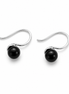 Sterling and Onyx Silver Swoop Earrings