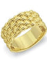 Gold over Sterling Basket Weave Wide Band Ring
