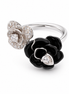 Black Enamel CZ and Sterling Twilight Ring