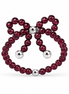 Garnet and Silver Beaded Stretch Ring