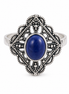 Lapiz and Sterling Refined Lacework Ring