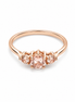 Morganite, White Topaz and Gold over Sterling Ring