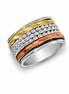 Antiqued Sterling Copper and Brass Spinner Ring