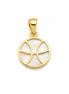 Mother of Pearl and Gold over Sterling Pisces Pendant