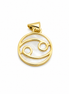 Mother of Pearl and Gold over Sterling Cancer Pendant