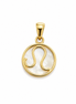 Mother of Pearl and Gold over Sterling Leo Pendant