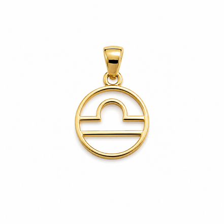 Mother of Pearl and Gold over Sterling Libra Pendant