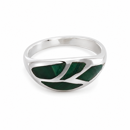 Malachite and Sterling Inlay Ring