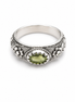 Peridot and Tourmaline and Sterling Floral Band Ring