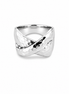 Hammered Sterling Crossover Ring