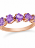 Amethyst and Rose Gold over Sterling Band Ring