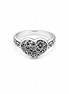 Antiqued and Sterling Floral Heart Ring