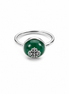 Green Agate and Sterling Cabochon Ring