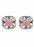 Rhodochrosite and Antiqued Sterling Post Earrings
