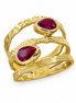 Ruby and 18K Gold over Sterling Open Band Ring