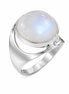 Cabochon Rainbow Moonstone and Sterling Ring