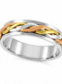 Tri-tone Gold over Sterling Spinner Band Ring