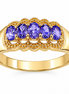 Tanzanite and Gold over Sterling Band Ring