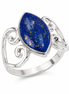 Lapis and Sterling Swirled Band Ring