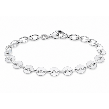 Sterling Linked Circles Bracelet 7.5 Inches