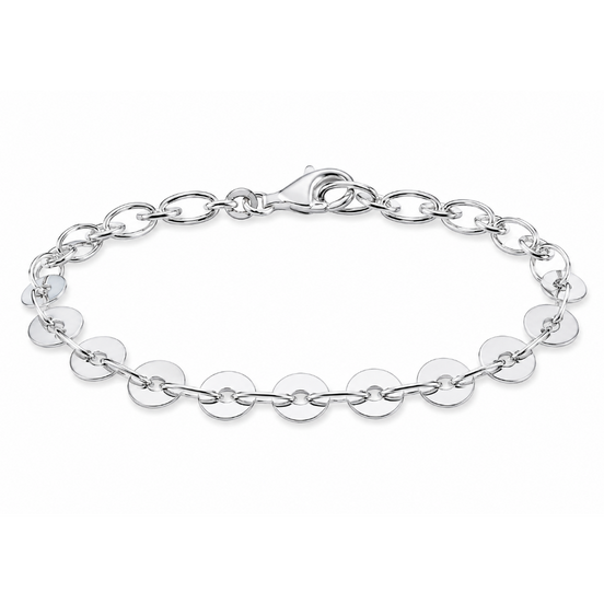 Sterling Linked Circles Bracelet 7.5 Inches