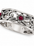 Carnelian and Antiqued Sterling Eternity Ring