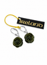 Connemara Marble Carved Rose and Sterling Earrings