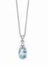 Aquamarine White Zircon and Sterling Pendant