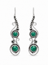 Malachite and Antiqued Sterling Paisley Earring Accent