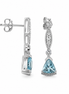 Sky Blue Topaz, White Topaz and Sterling Post Earrings