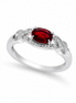 Garnet CZ and Sterling Crossover Ring