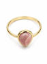 Rhodochrosite and Gold over Sterling Ring