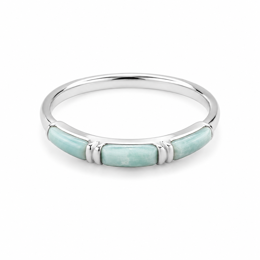 Amazonite and Sterling Band Ring