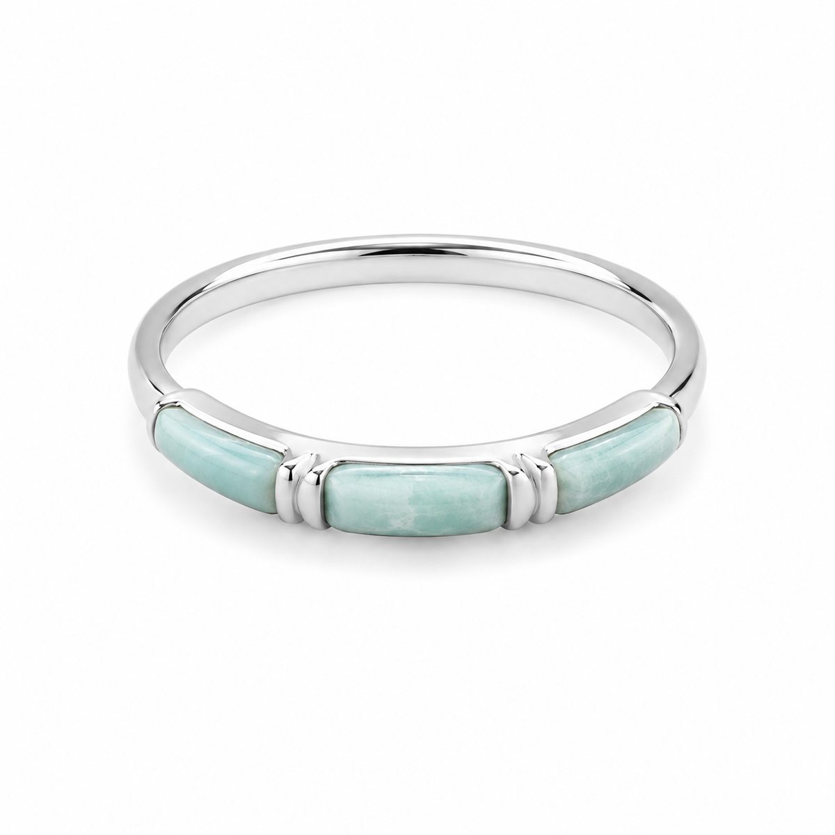 Amazonite and Sterling Band Ring