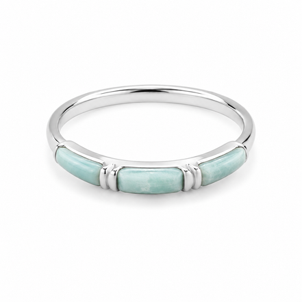 Amazonite and Sterling Band Ring