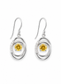 Citrine White Topaz and Sterling Open Circle Earrings