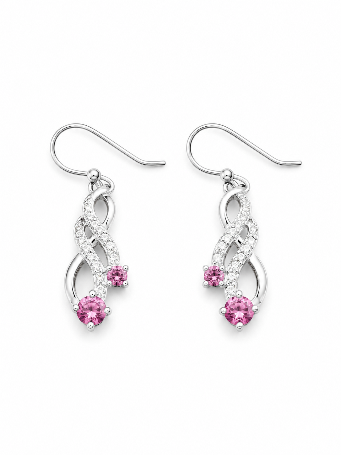 Multi-Gemstone and Sterling Elegant Twist Earrings