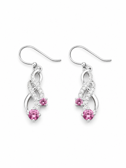 Multi-Gemstone and Sterling Elegant Twist Earrings