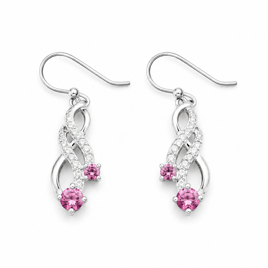 Multi-Gemstone and Sterling Elegant Twist Earrings
