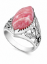 Rhodochrosite and Sterling Open Design Band Ring