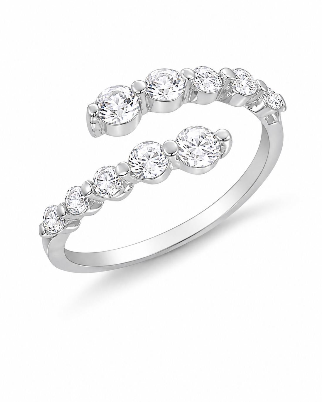 White Topaz and Sterling Bypass Ring