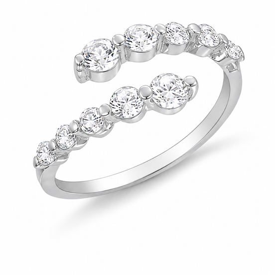 White Topaz and Sterling Bypass Ring