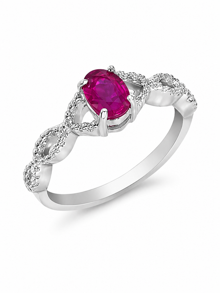 Ruby and Sterling Infinity Band Ring