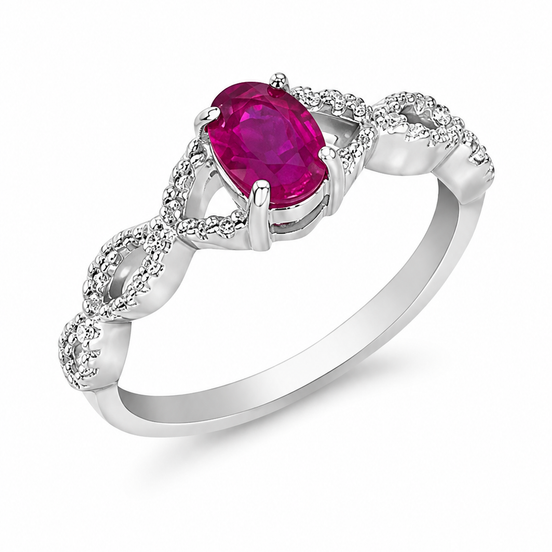 Ruby and Sterling Infinity Band Ring