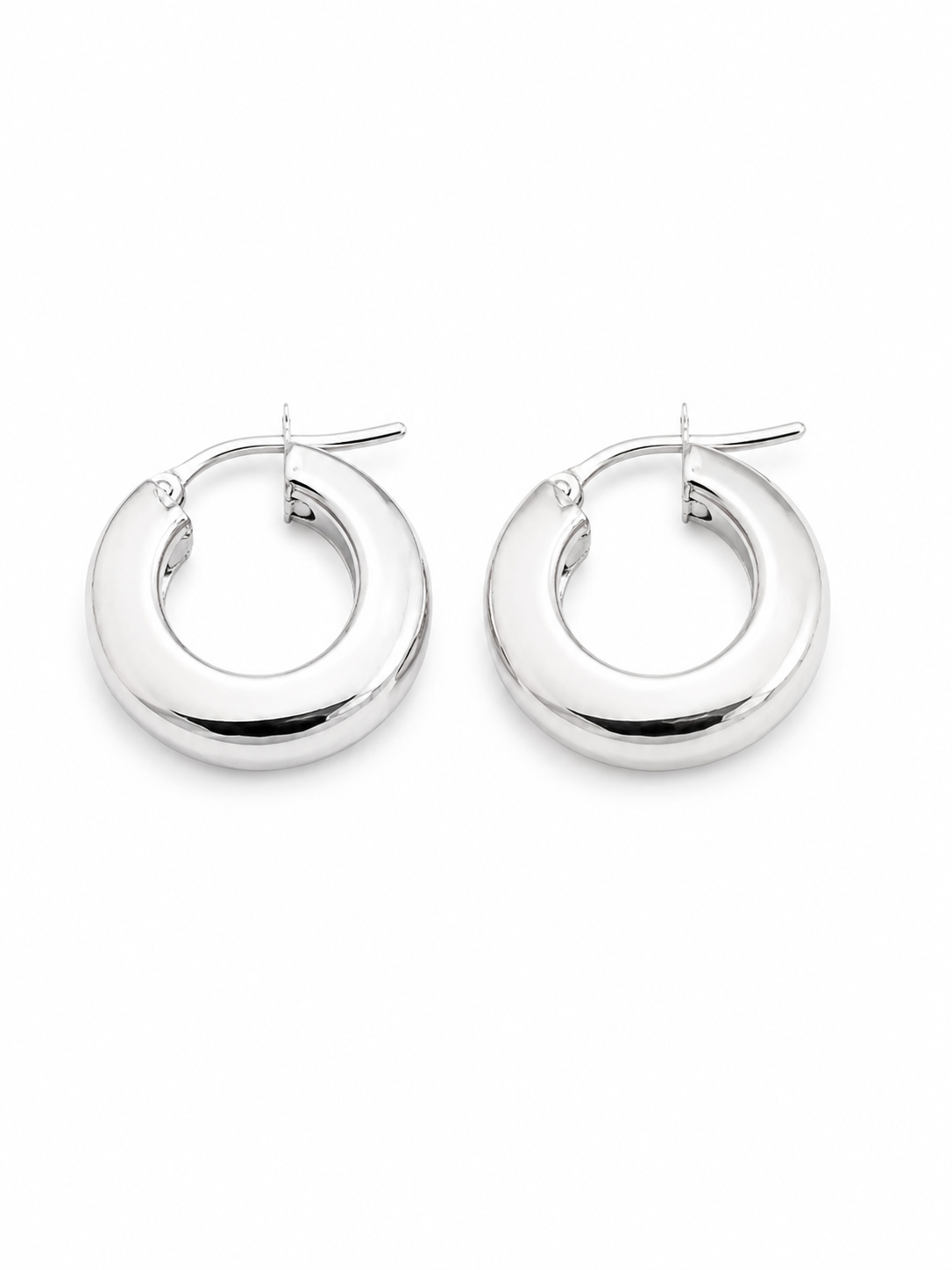 Chunky Silver Hoop Earrings